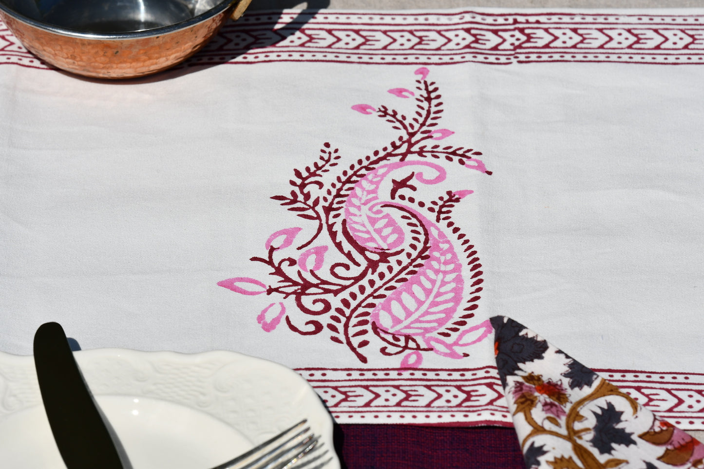 abode table runner fair trade handmade block print
