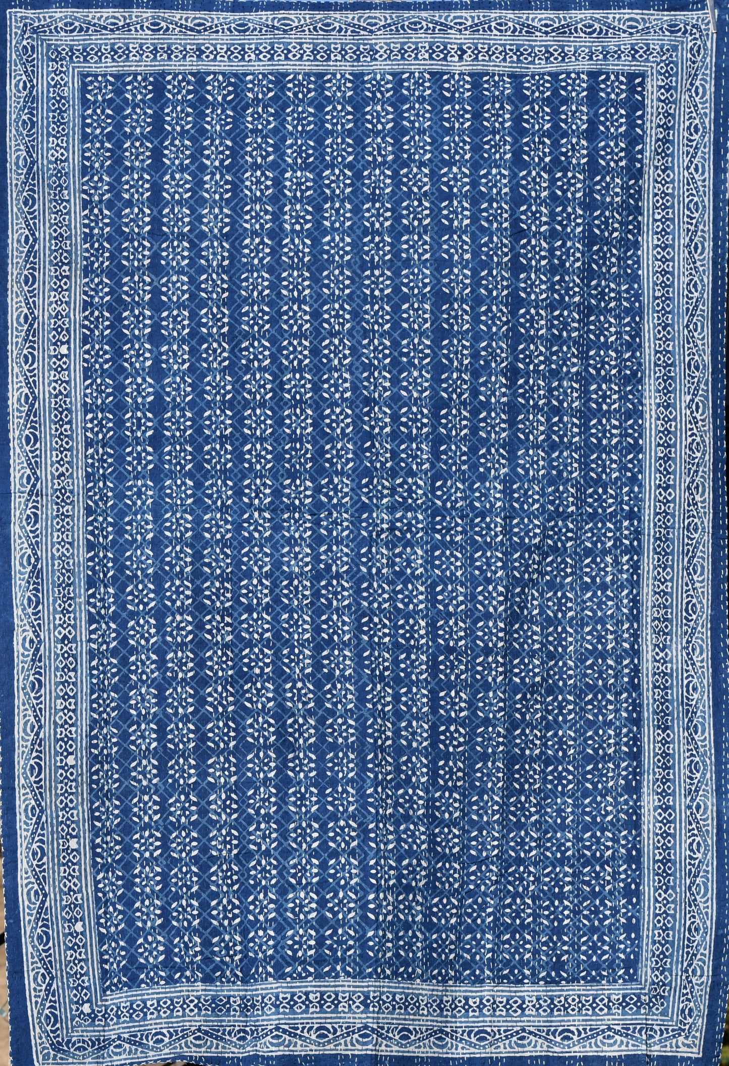 Testimo Kantha Quilt - Fair Trade Hand-Stitched Indigo