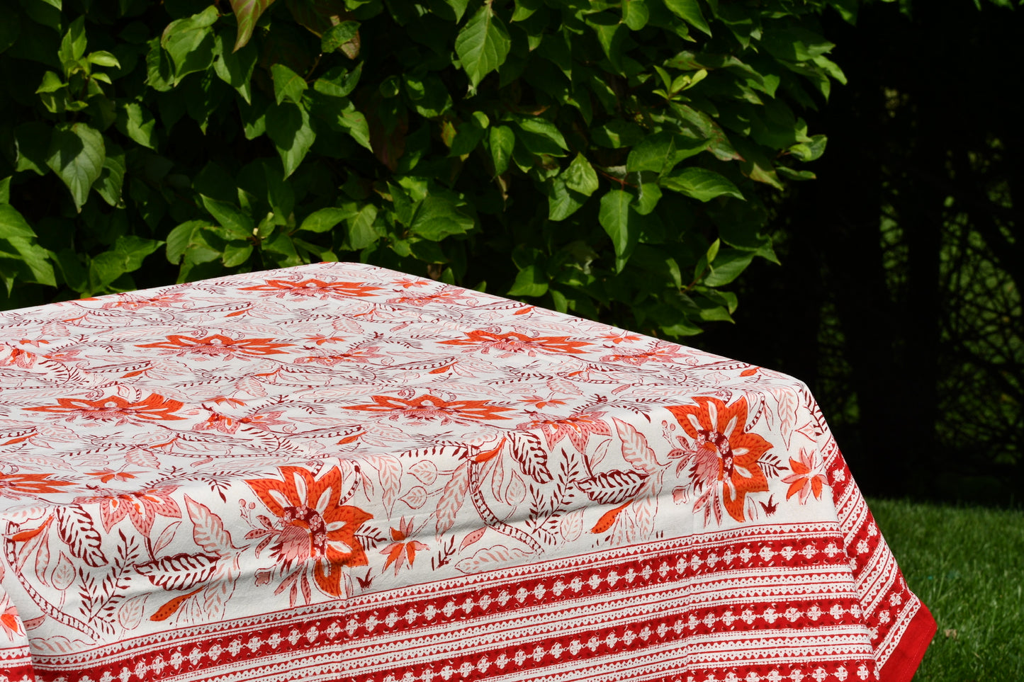 rubor tablecloth fair trade handmade block print