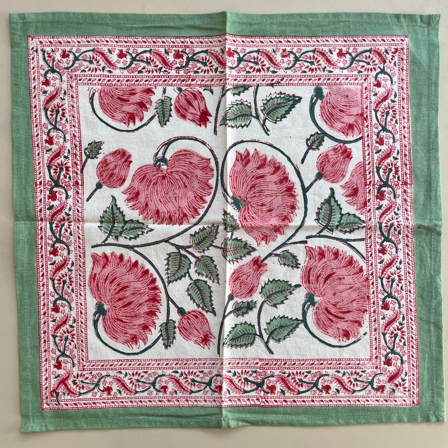 gratia napkin set fair trade handmade block print