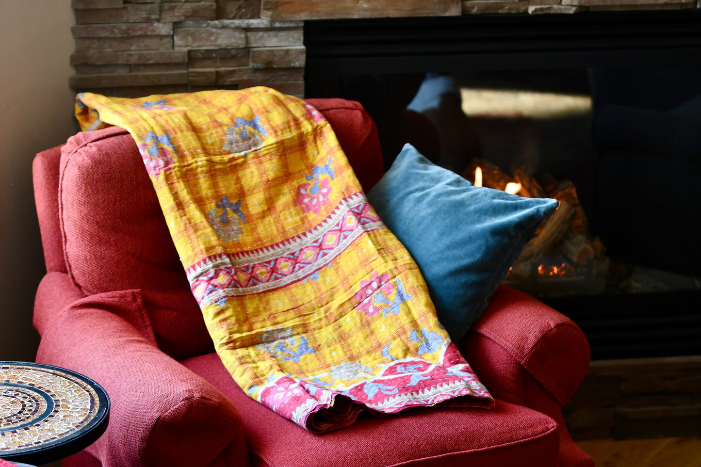 kantha quilt fair trade hand stitched 2