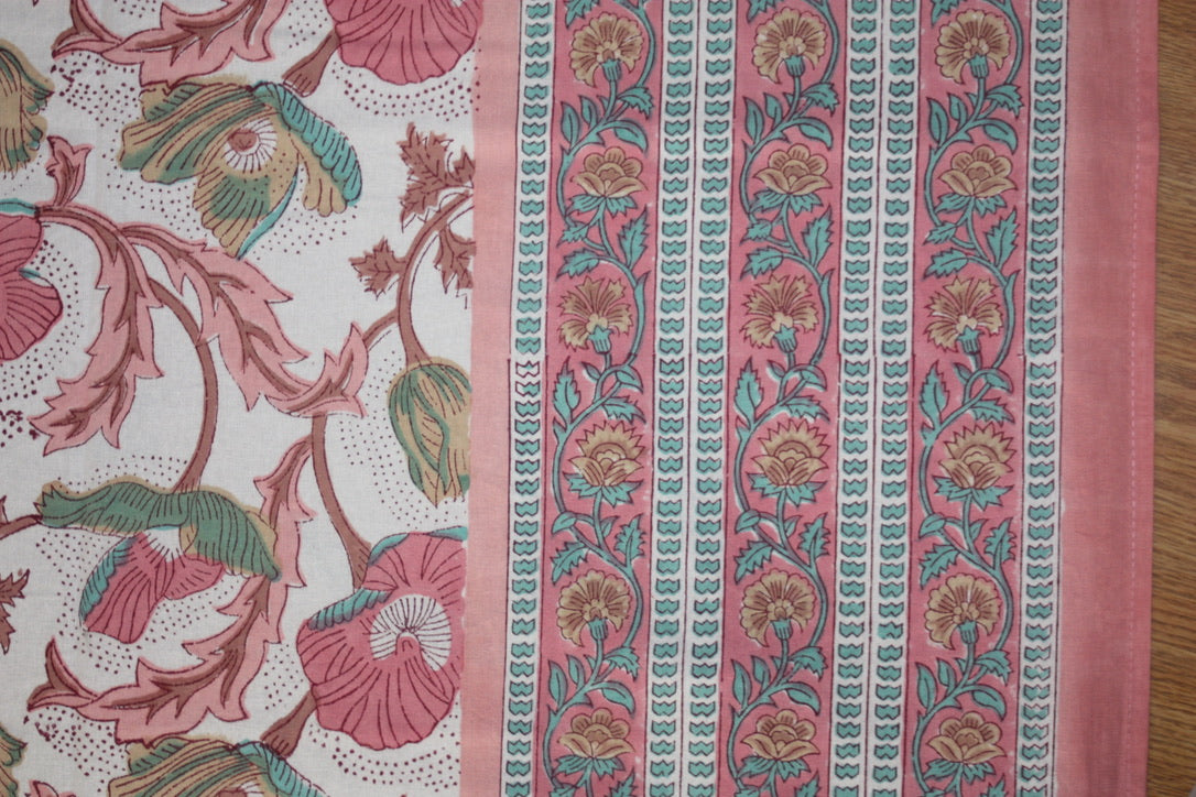 rosa tablecloth fair trade handmade block print