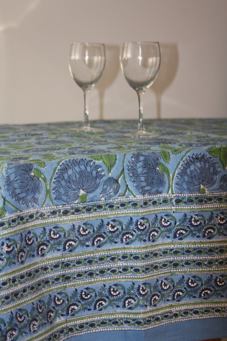 latus tablecloth fair trade handmade block print