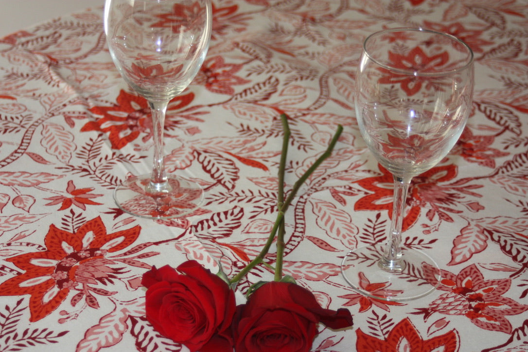rubor tablecloth fair trade handmade block print