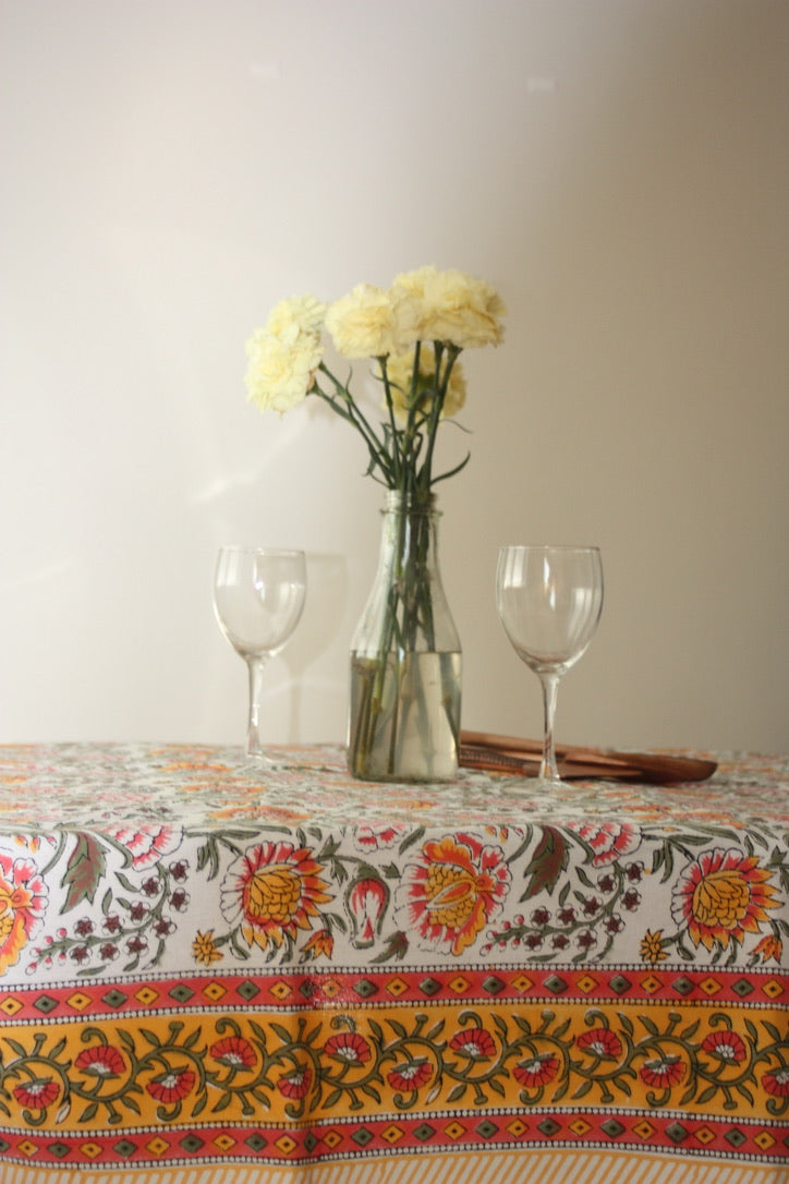 risus tablecloth fair trade handmade block print