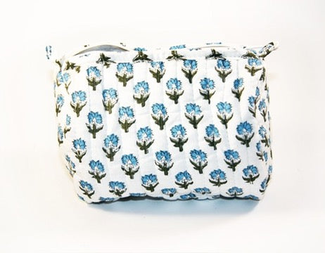 pratum cosmetic bag fair trade block print handmade