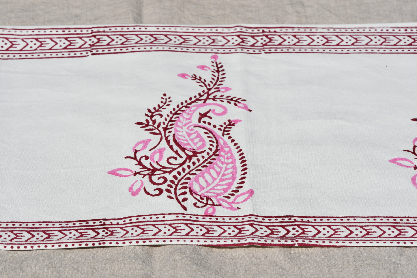 abode table runner fair trade handmade block print