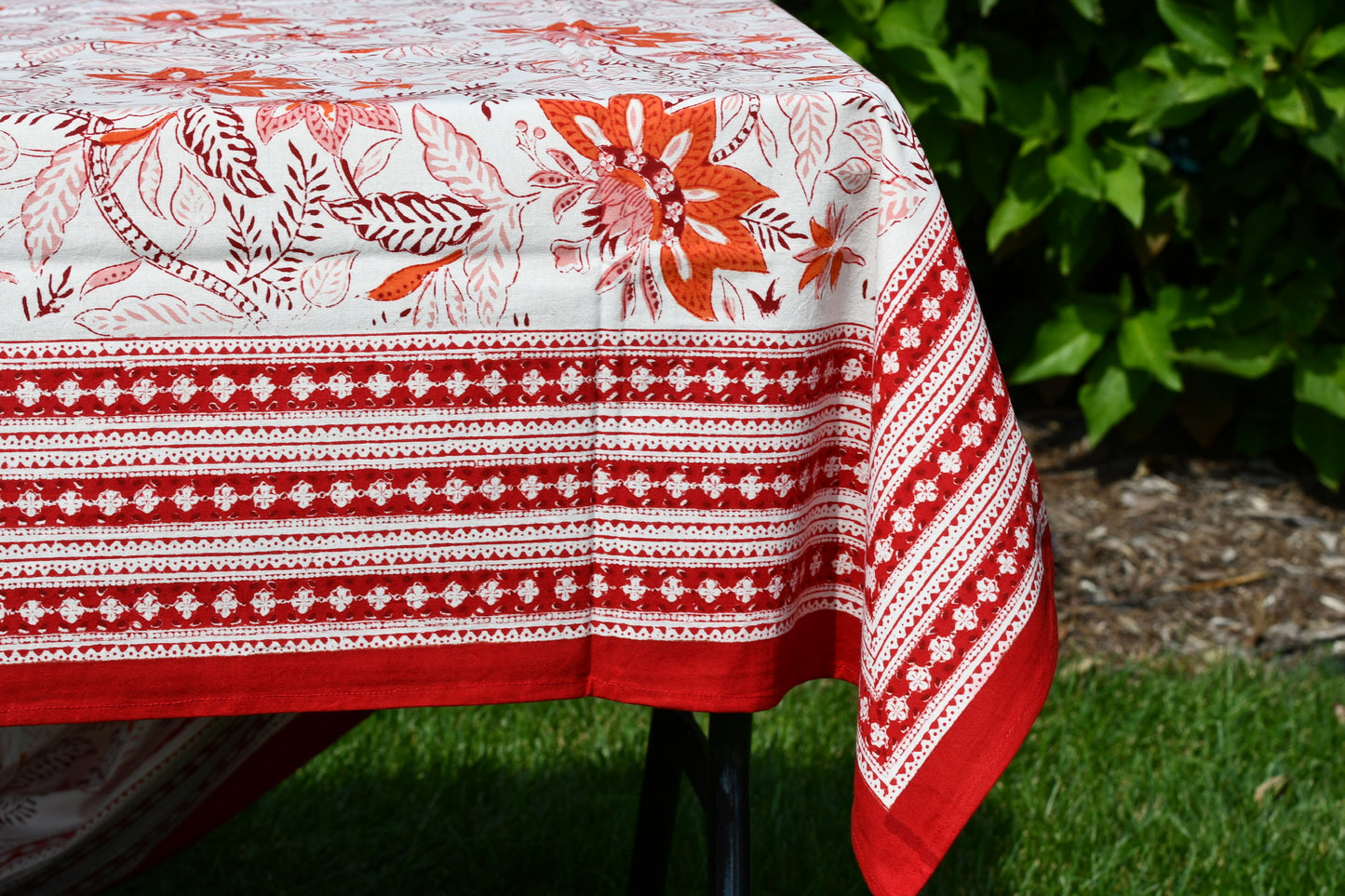 rubor tablecloth fair trade handmade block print