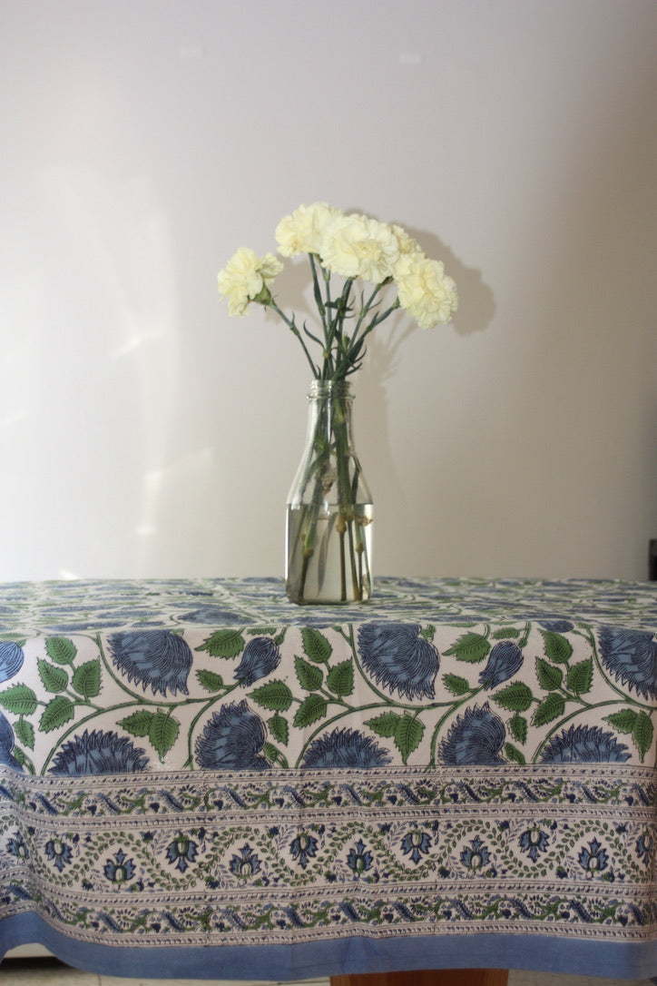 tenuis tablecloth fair trade handmade block print