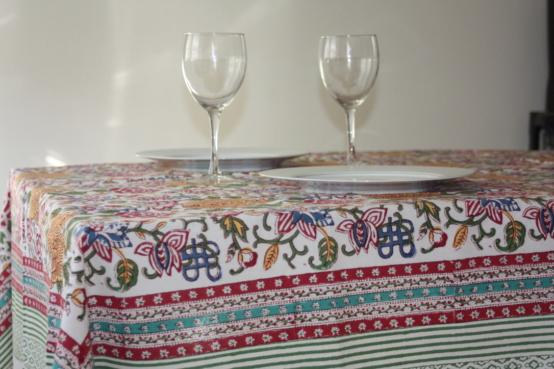 liber tablecloth fair trade handmade block print