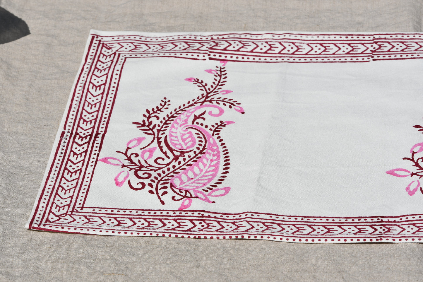 abode table runner fair trade handmade block print
