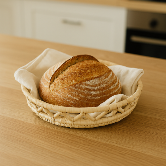 wicker plate fair trade handwoven in egypt