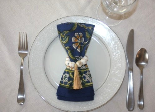 mare napkin set fair trade handmade block print