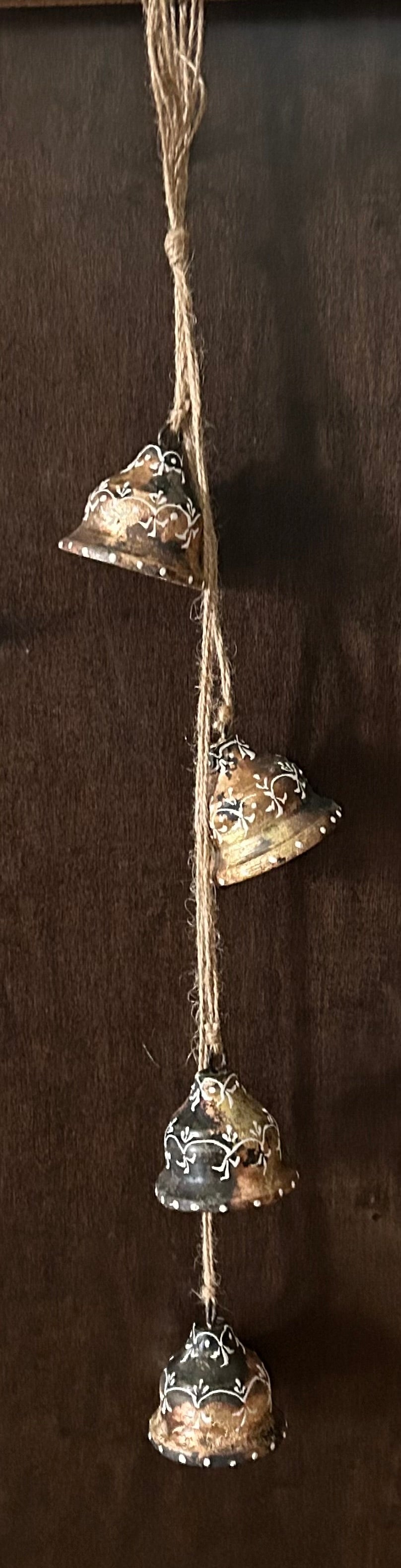 medium gold bell set fair trade handmade painted