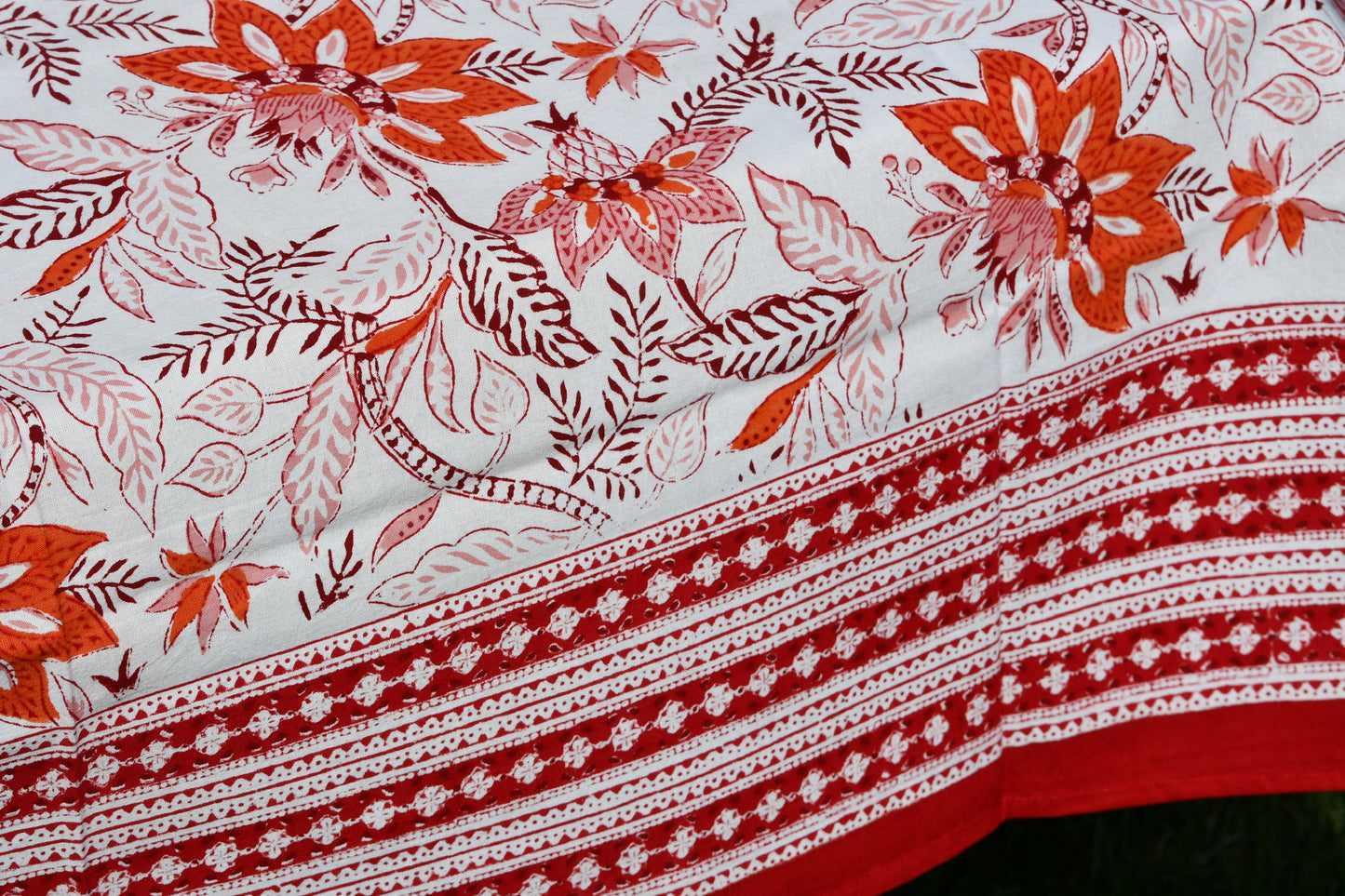 rubor tablecloth fair trade handmade block print