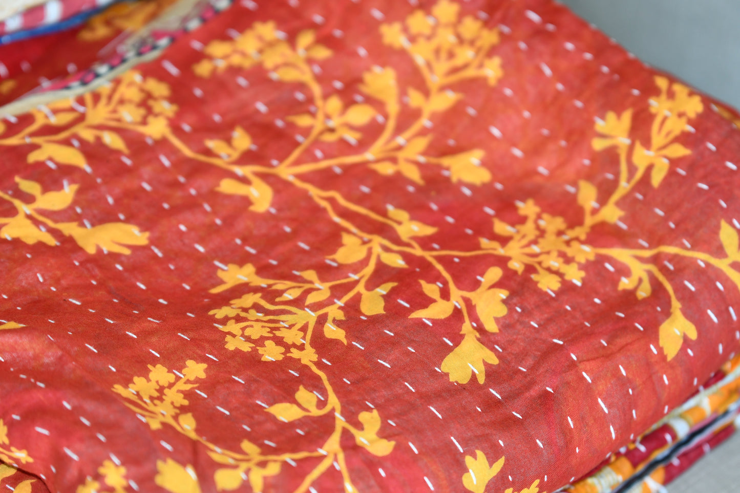 kantha quilt fair trade hand stitched 7