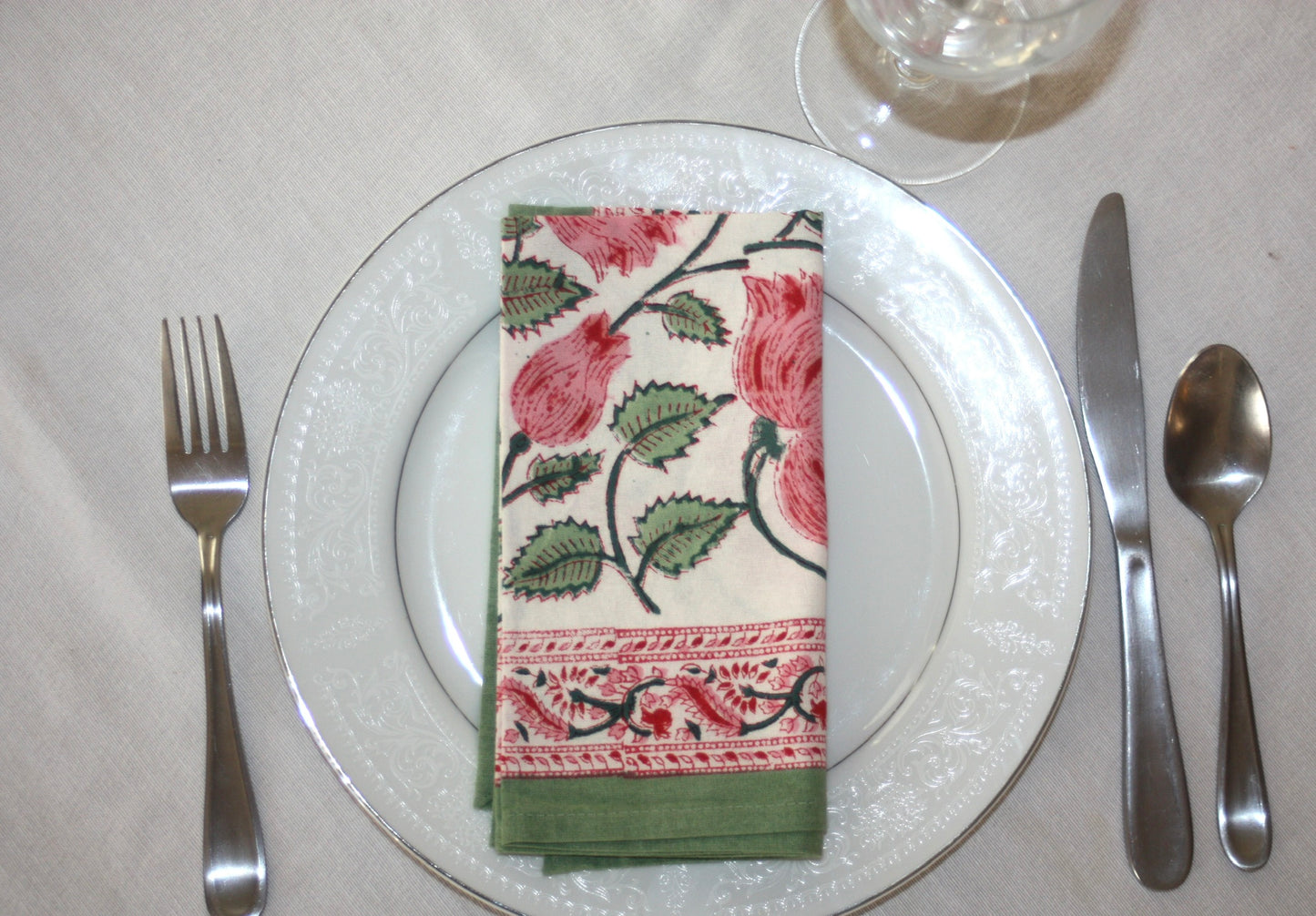 gratia napkin set fair trade handmade block print