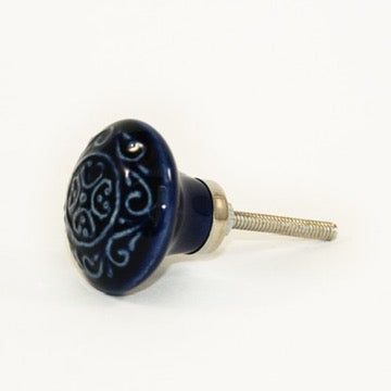 Navy Cabinet Knobs - Fair Trade Ceramics