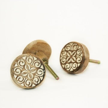 swirl cabinet knobs fair trade carved wood