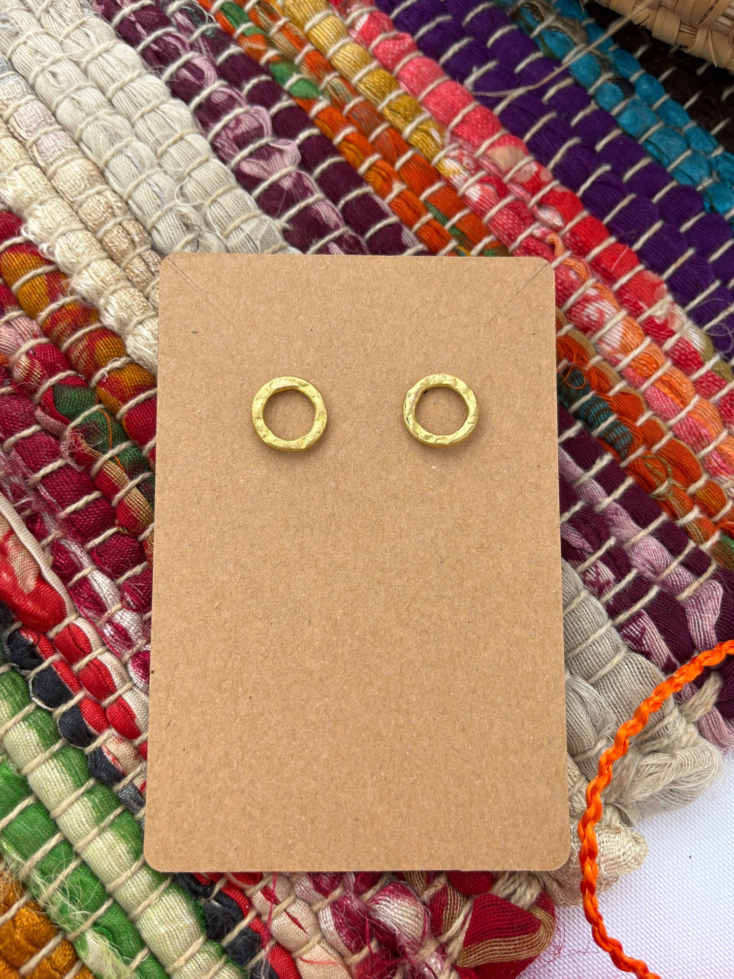 little gold loop earrings fair trade handmade jewelry
