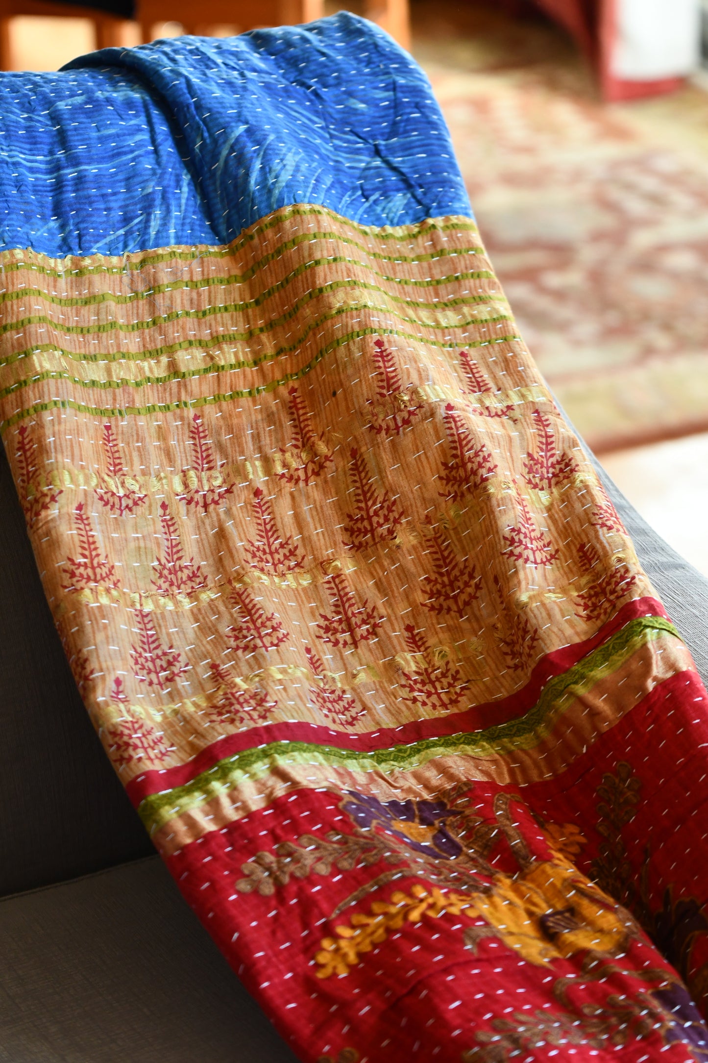Nitidus Kantha Quilt - Fair Trade Hand-Stitched