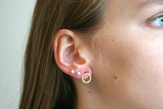 little gold loop earrings fair trade handmade jewelry