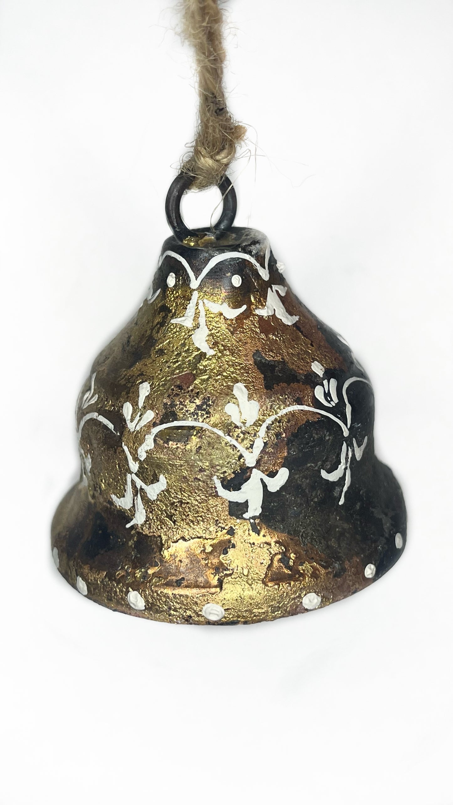 medium gold bell set fair trade handmade painted