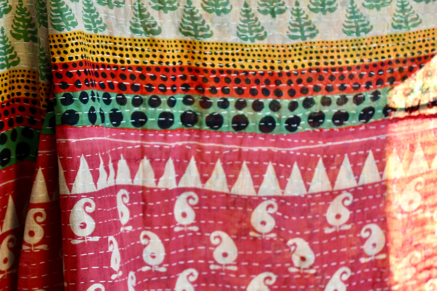 kantha quilt fair trade hand stitched 3