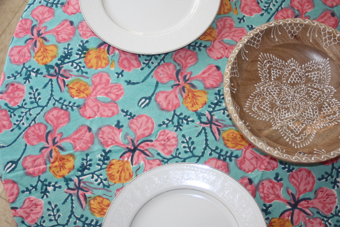 rotundus tablecloth handmade fair trade block print