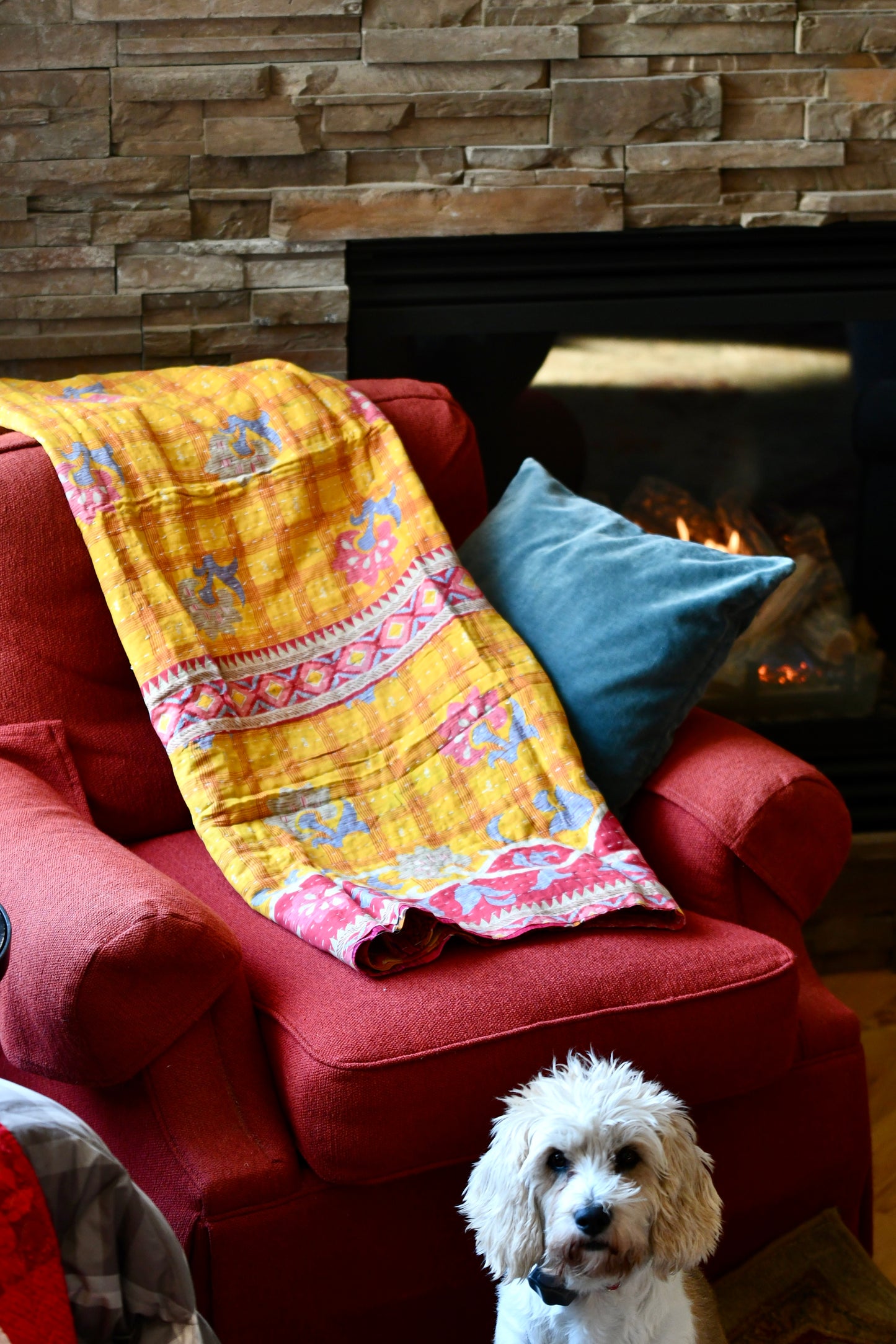 kantha quilt fair trade hand stitched 2
