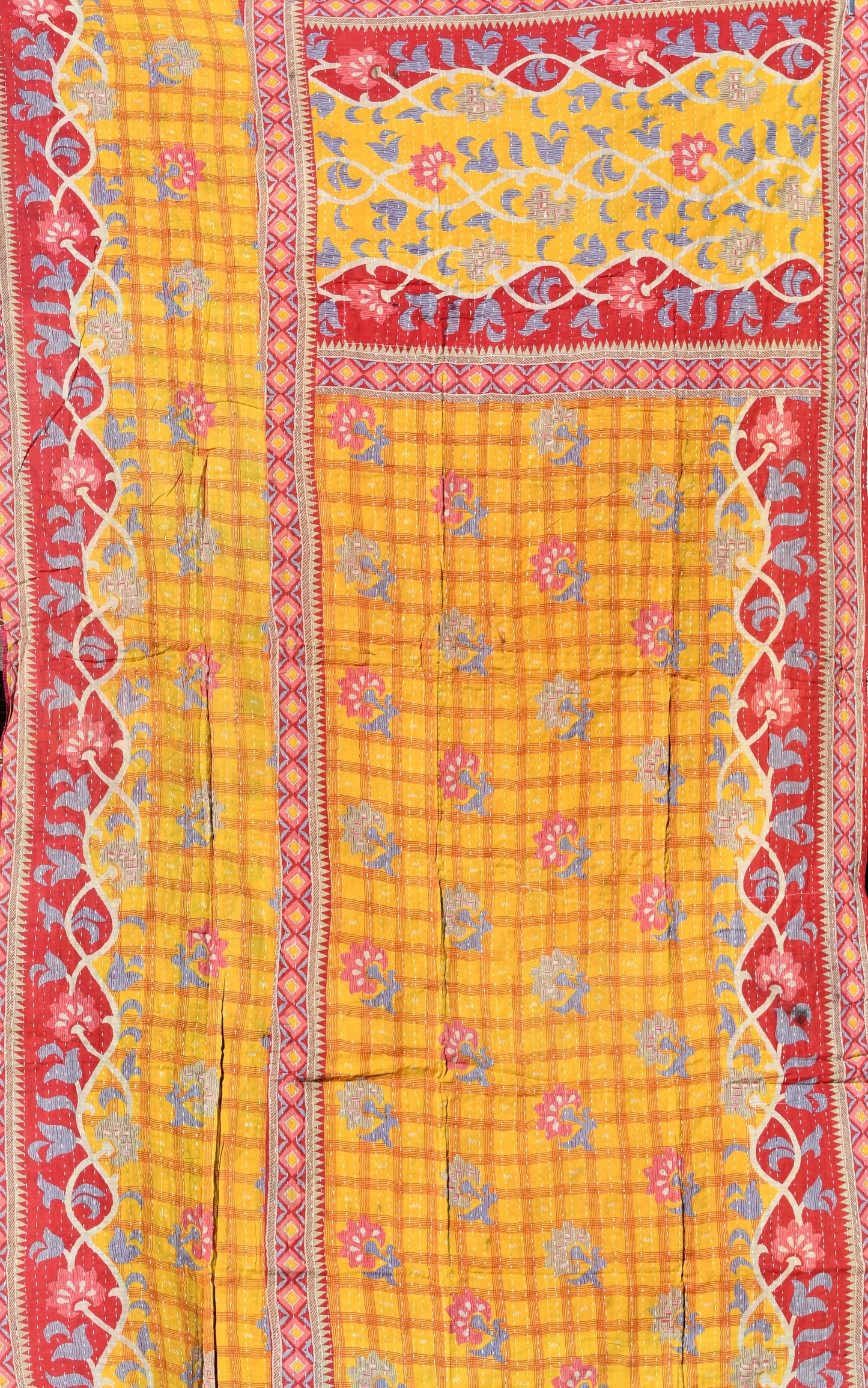 kantha quilt fair trade hand stitched 2