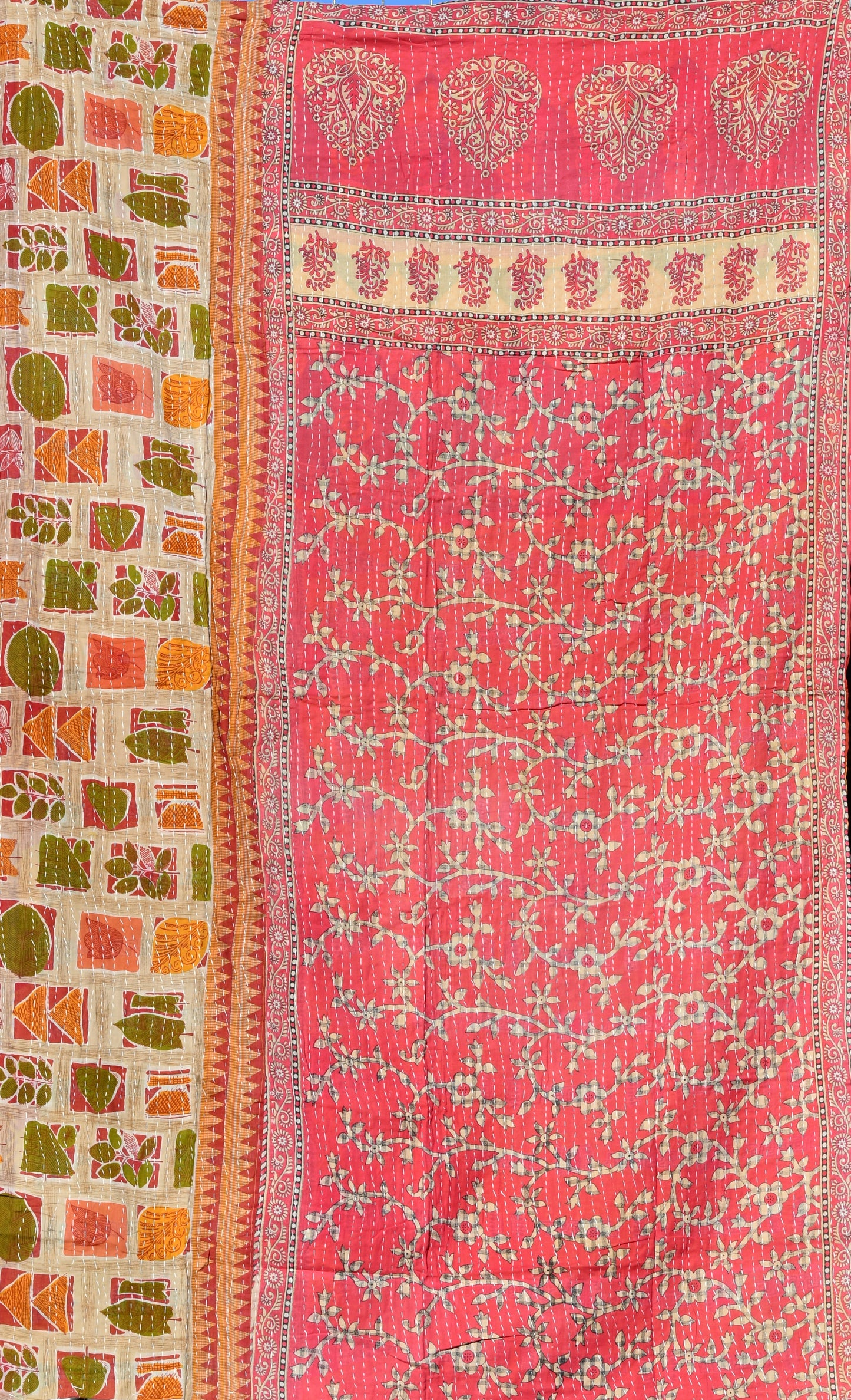 kantha quilt fair trade hand stitched 7