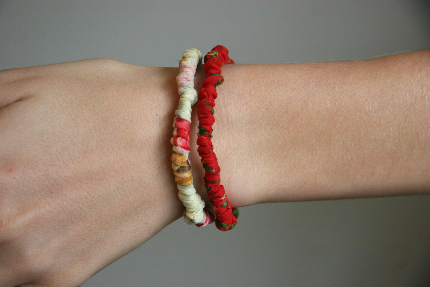thin sari scrunchie set fair trade handmade