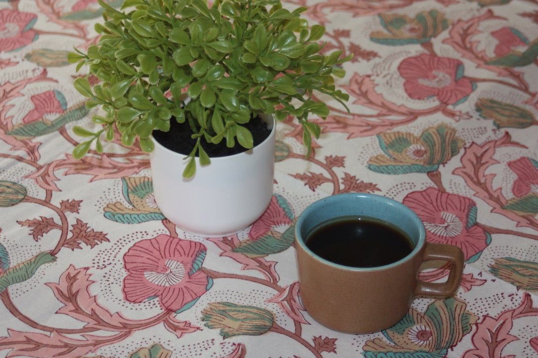rosa tablecloth fair trade handmade block print