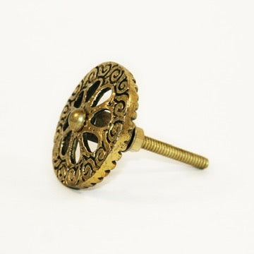 Gold Wheel Cabinet Knobs - Fair Trade Cast Iron