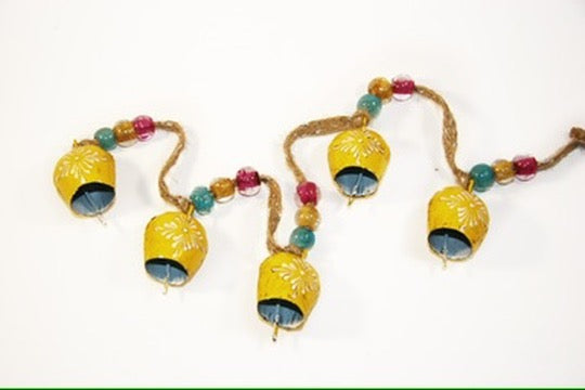 yellow bell set fair trade handmade painted