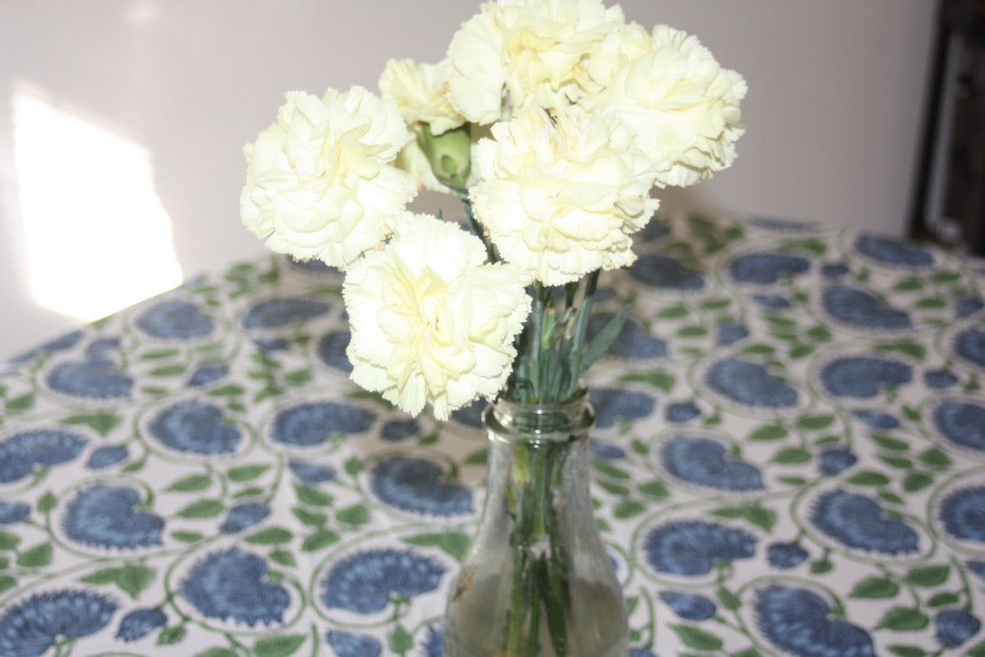 tenuis tablecloth fair trade handmade block print
