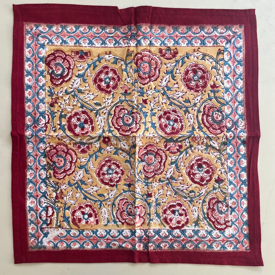 cantus napkin set fair trade handmade block print