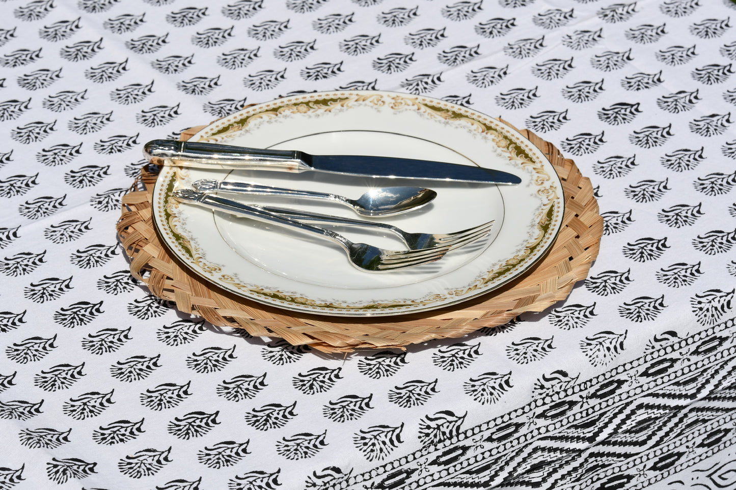 vetus tablecloth fair trade handmade block print