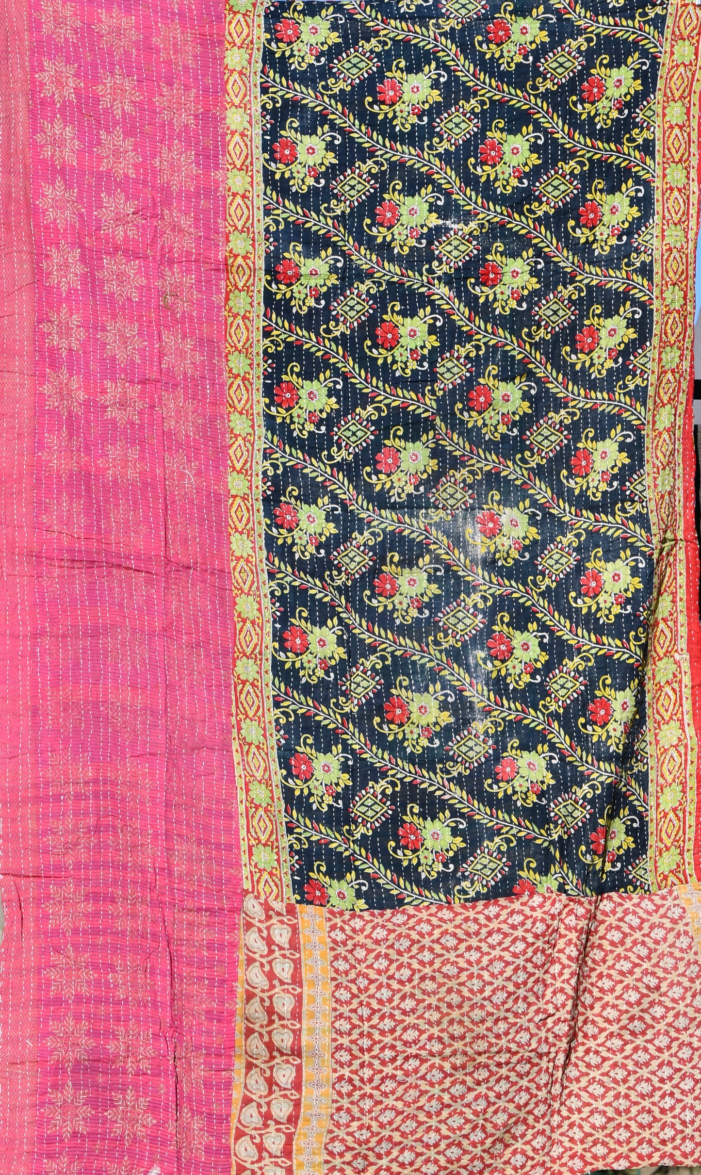 kantha quilt fair trade hand stitched 4