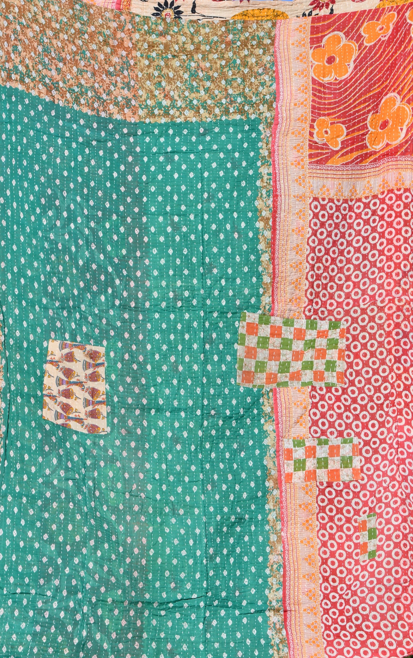 kantha quilt fair trade hand stitched 30