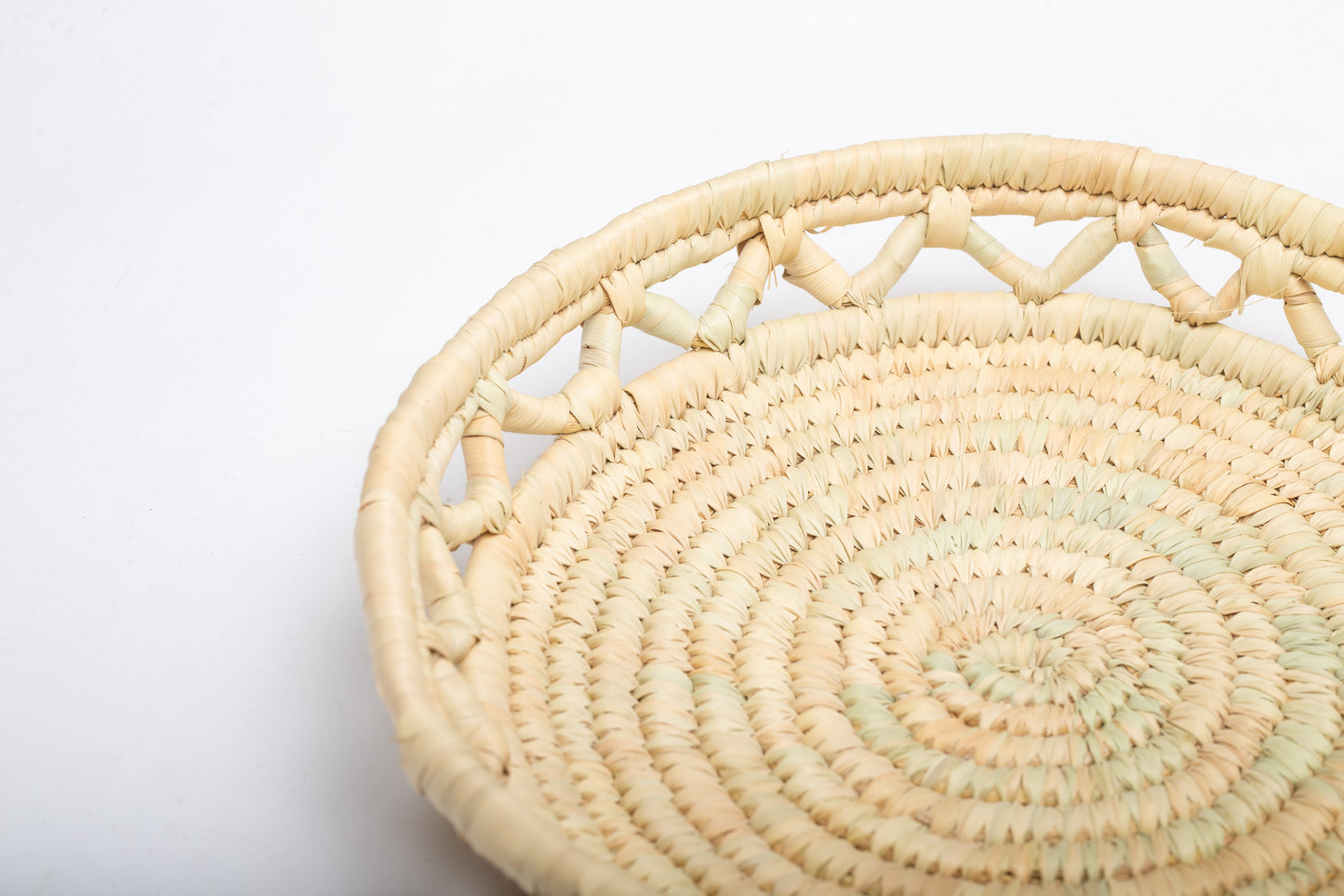 wicker plate fair trade handwoven in egypt