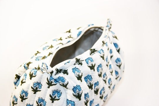 pratum cosmetic bag fair trade block print handmade