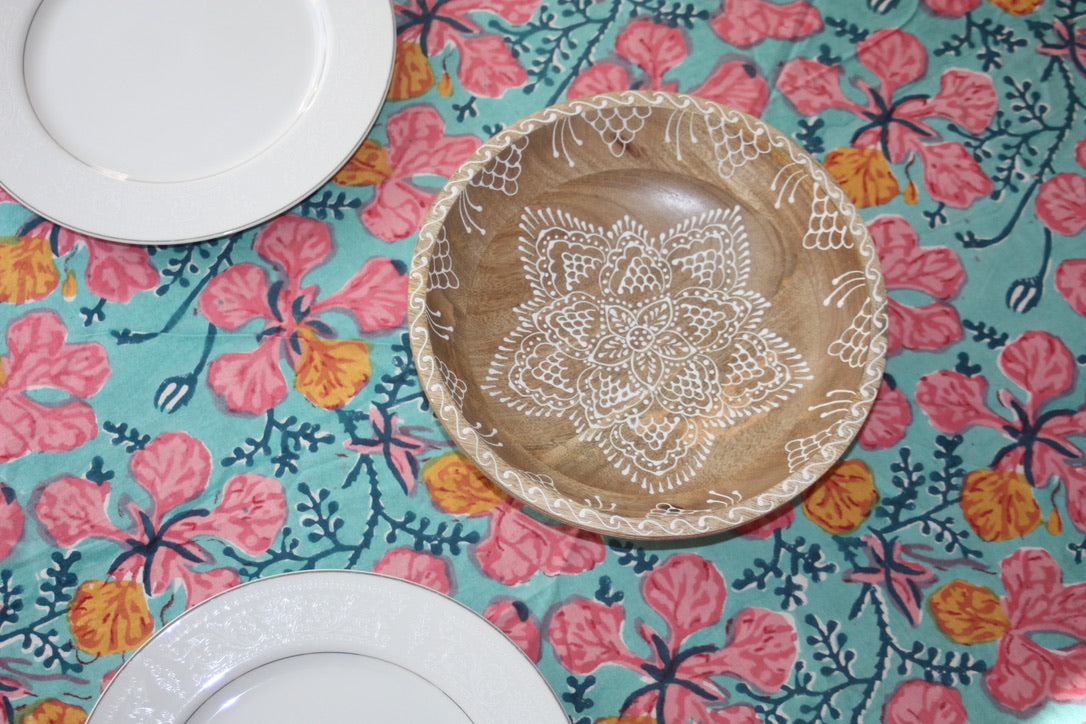 Mandala Bowl - Fair Trade Handmade Mango Wood