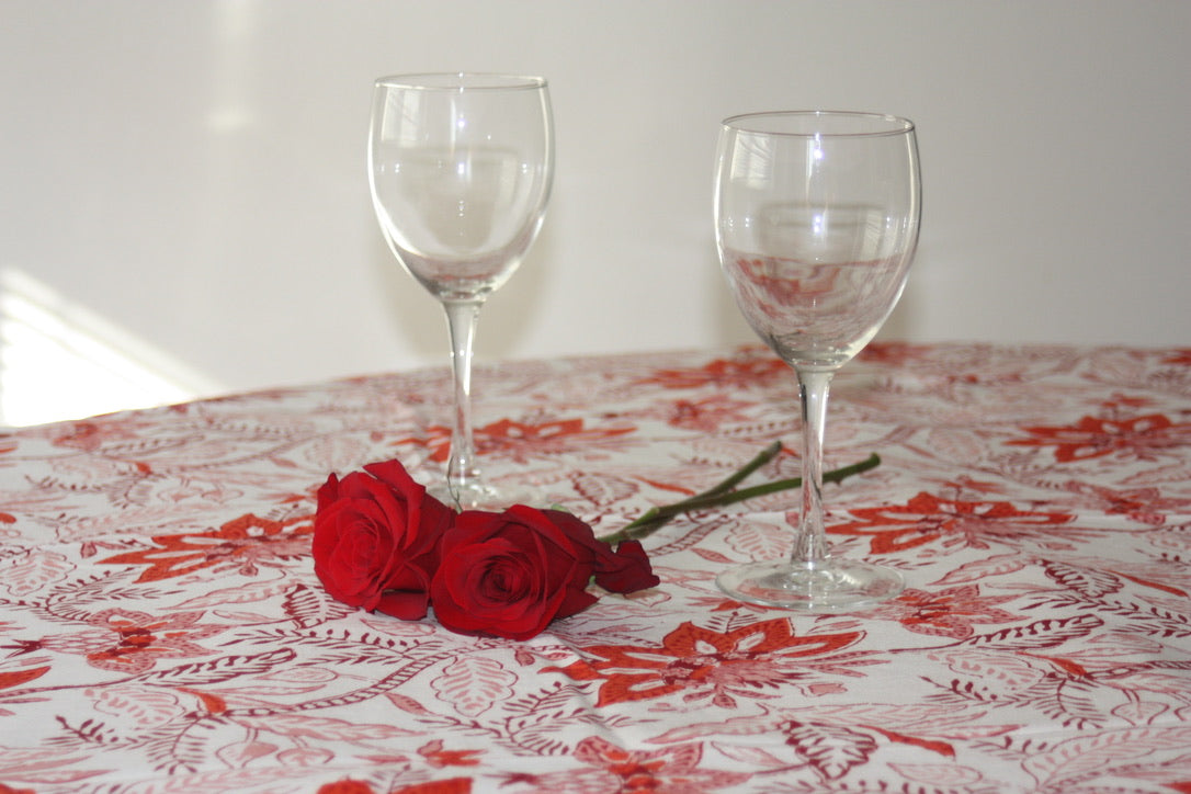 rubor tablecloth fair trade handmade block print