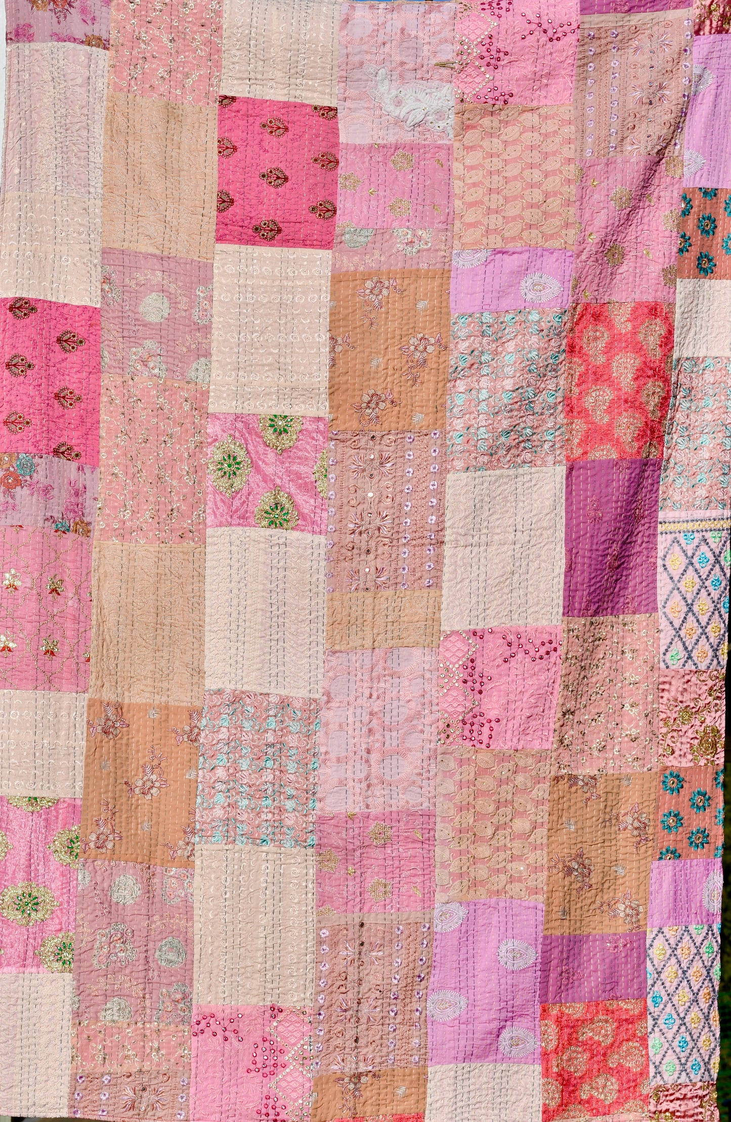 khambadia kantha quilt fair trade hand stitched