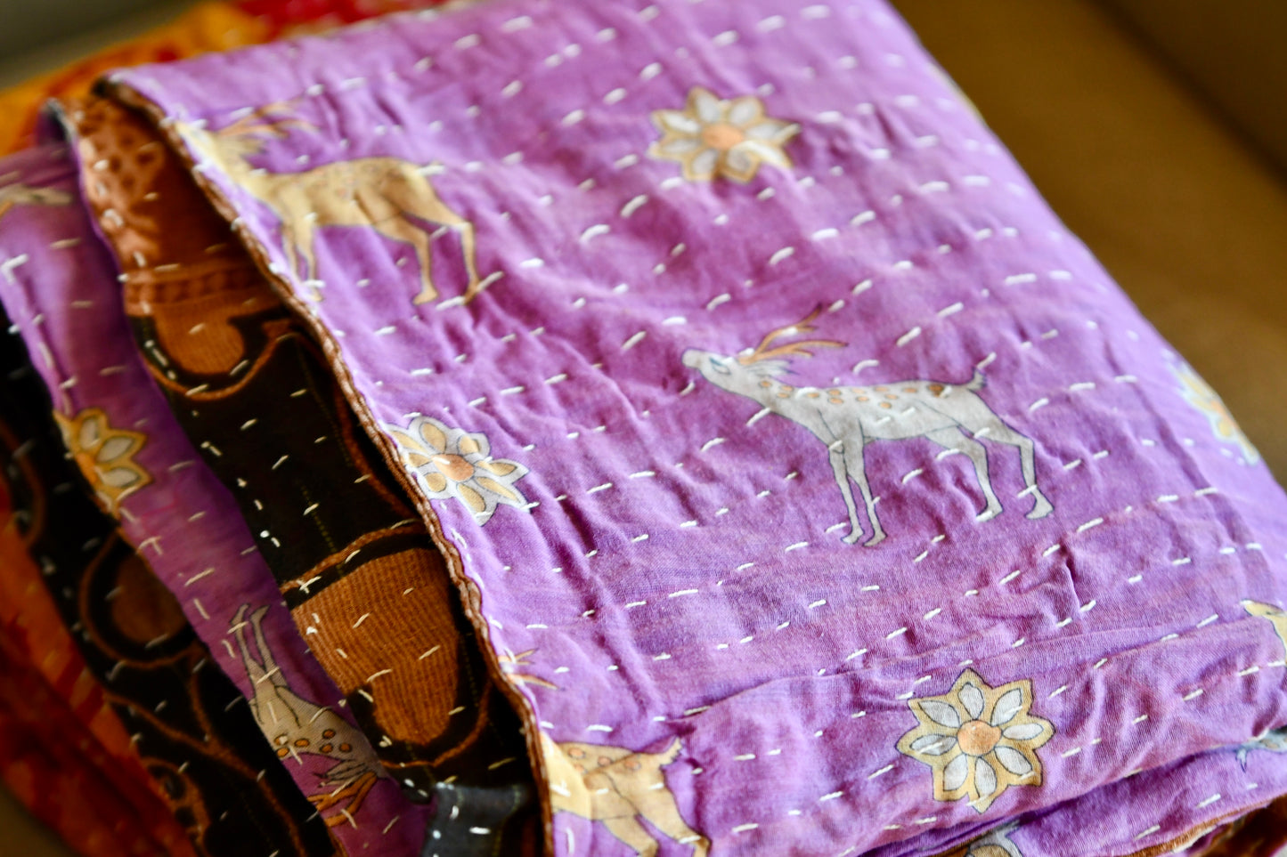 kantha quilt fair trade hand stitched 5
