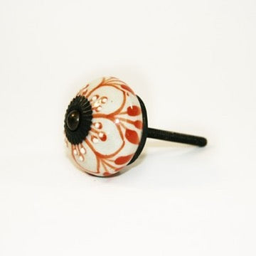 orange lily cabinet knobs fair trade ceramics