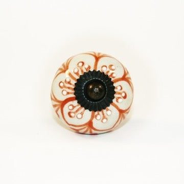 orange lily cabinet knobs fair trade ceramics