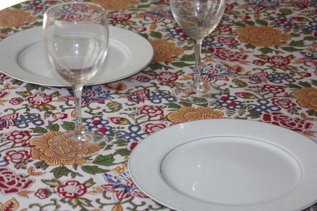 liber tablecloth fair trade handmade block print